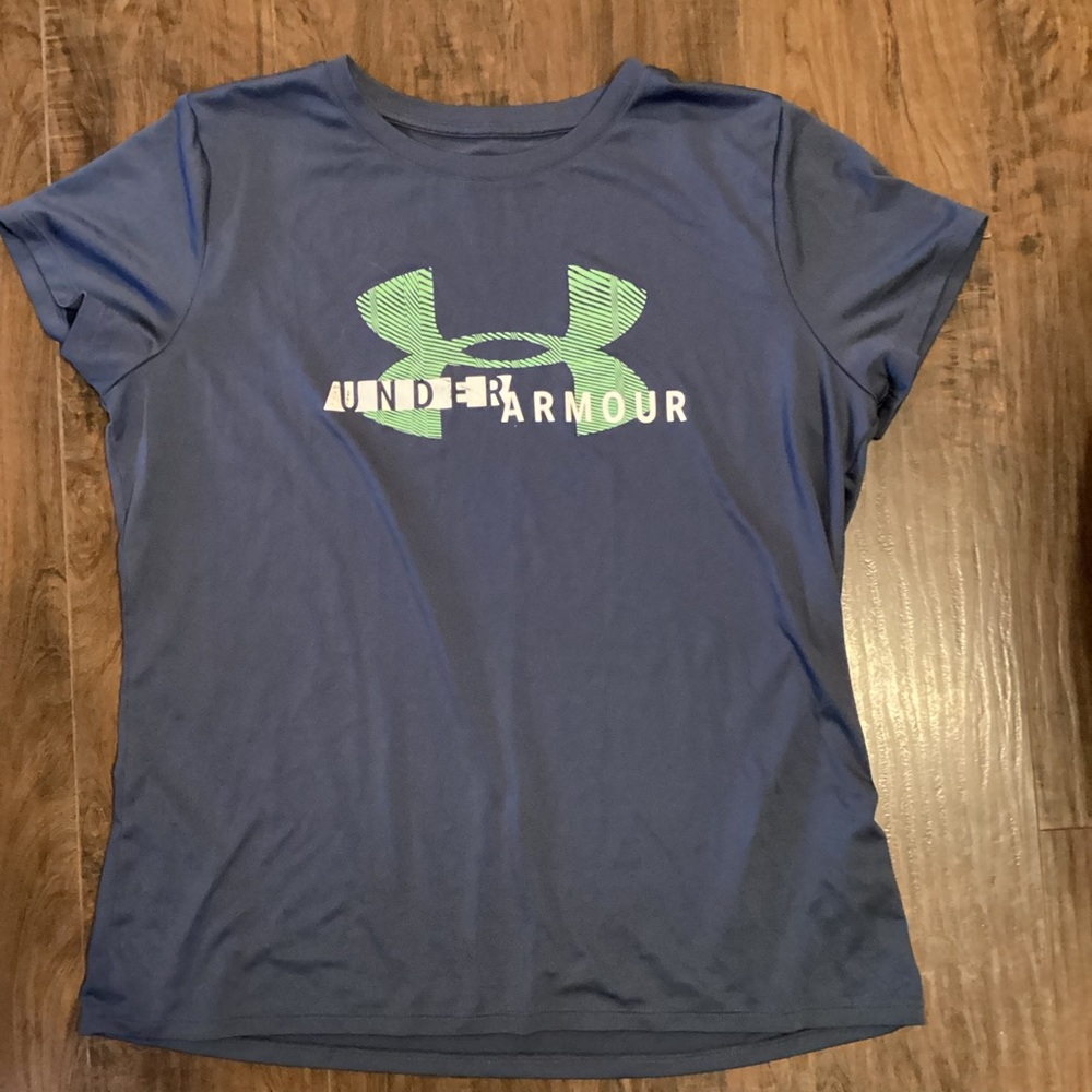 Men’s Under Armour Heat Gear Shirt Sz XL Loose Fit Blue Athletic Workout     #11